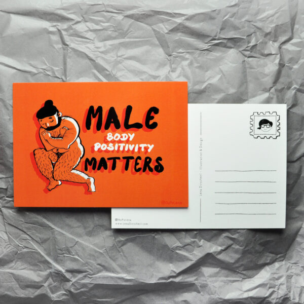 Male Body Positivity Postcard by BoPoLena